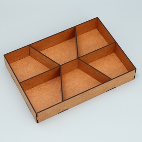 Деревянная коробка 6 ячеек, 30 х 21 х 5 см