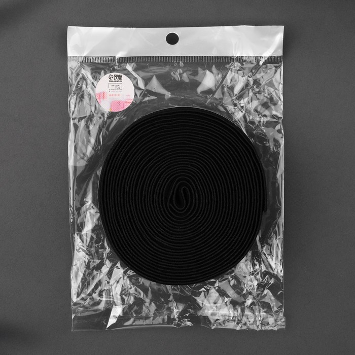 Резинка тканая, мягкая, 40 мм, 4,5 ± 1 м, цвет чёрный/белый