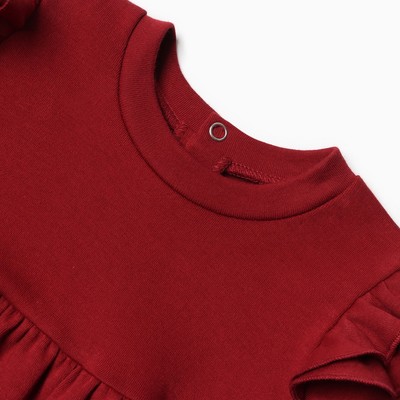 Комплект для девочки (платье, повязка) «Крошка Я» Cherry Red, рост 86-92 см, вишнёвое