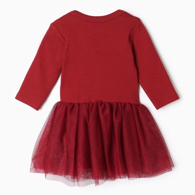 Боди для девочки с юбкой «Крошка Я» Cherry Red, рост 68-74, цвет вишневый