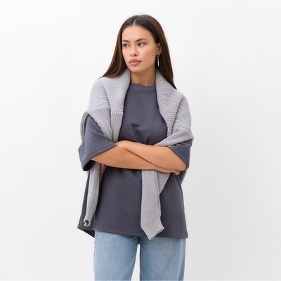 Футболка с нашивкой женская MIST Base, графит, размер 48