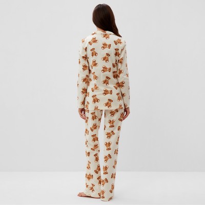 Пижама женская (рубашка, брюки) KAFTAN «Мишка», размер 48-50