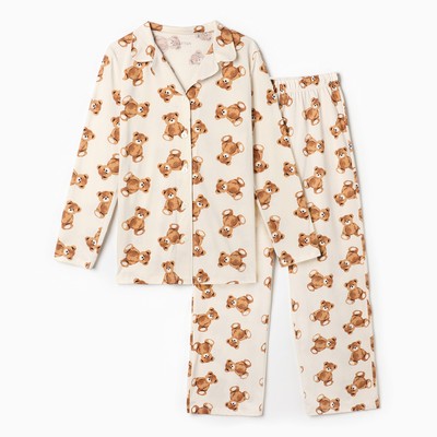 Пижама женская (рубашка, брюки) KAFTAN «Мишка», размер 48-50