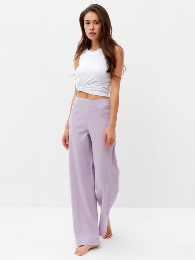 Брюки домашние женские KAFTAN Basic line, размер 50, сиреневые