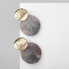 Серьги акрил «Круг», цвет серый в золоте - Фото 2