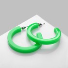 Серьги акрил «Кольцо», цвет зелёный, d=4,5 см - Фото 2