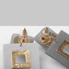 Серьги акриловые «Квадро», цвет серый в золоте - Фото 3