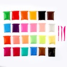 Пластилин лёгкий, прыгающий, набор 24 цвета, вес 1 цвета: 10 г, 3 инструмента - Фото 3