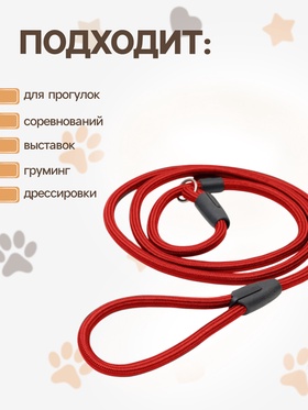 Ринговка для собак, 130×1 см, красная