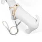 Шлейка с поводком «Веточки», размер L, ОГ 42-76 с, поводок 120×1.5 см, мягкая, серая - Фото 3