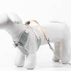 Шлейка с поводком «Веточки», размер L, ОГ 42-76 с, поводок 120×1.5 см, мягкая, серая - Фото 4