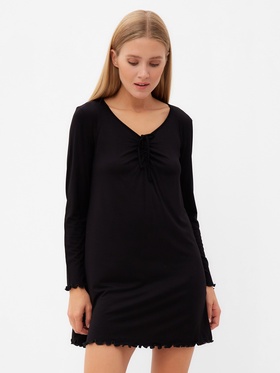 Сорочка ночная женская MINAKU, чёрная, размер 58