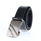 Ремень мужской «Великан» для полных, ширина 3.5 см, пряжка автомат, чёрный - Фото 2