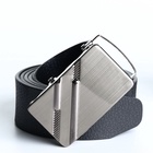 Ремень мужской «Великан» для полных, ширина 3.5 см, пряжка автомат, чёрный - Фото 3