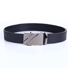 Ремень мужской «Великан» для полных, ширина 3.5 см, пряжка автомат, чёрный - Фото 4