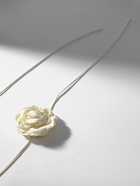 Чокер «Танго» цветок на шнурке, роза тренд, цвет белый - Фото 5