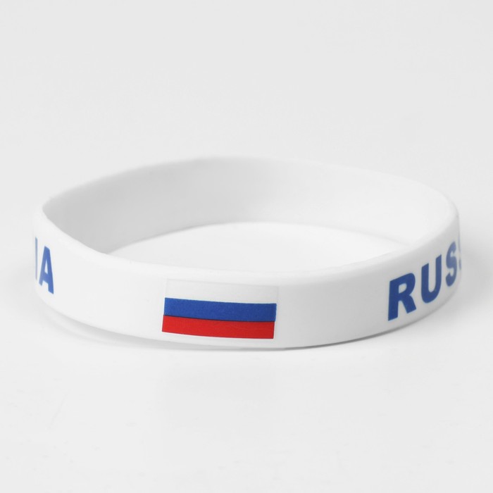 Силиконовый браслет «РОССИЯ», цвет бело-синий - фото 1910786353