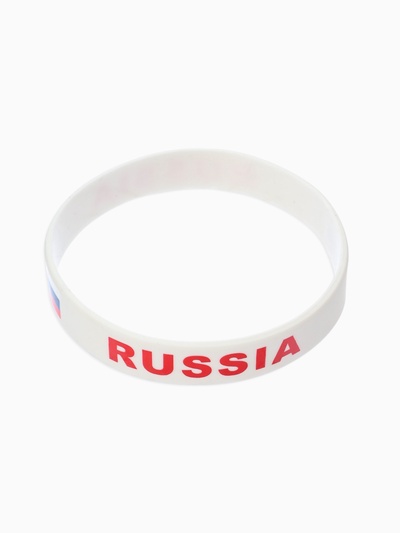 Силиконовый браслет «РОССИЯ», цвет бело-красный