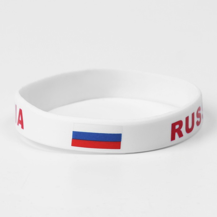 Силиконовый браслет «РОССИЯ», цвет бело-красный - фото 1910786355