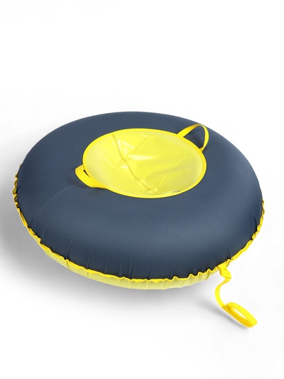 Тюбинг - ватрушка Winter Star, диаметр чехла 120 см, серый, жёлтый