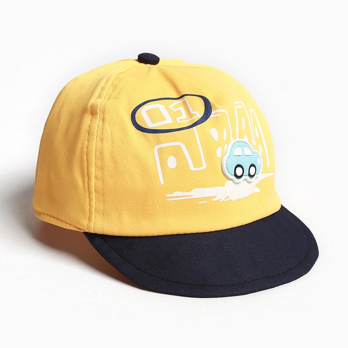 Кепка детская MINAKU «Машинка», размер 48-50, жёлтая - Фото 1