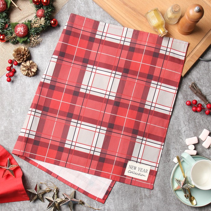 Полотенце новогоднее «Этель» «Уютное Рождество» 40×73 см, 100% хл, саржа 190 г/м² - Фото 1