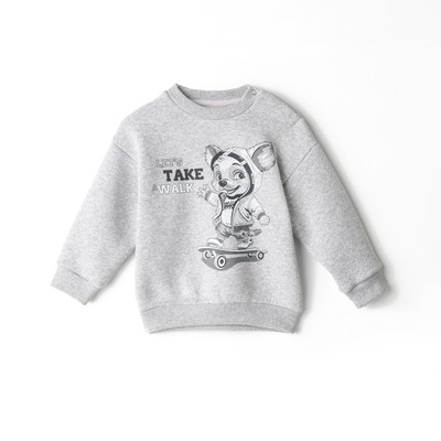 Свитшот детский, НАЧЁС, рост 86 см, серый меланж