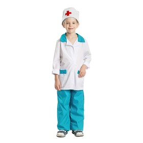 Карнавальный костюм «Врач», халат, колпак белый, 5-7 лет
