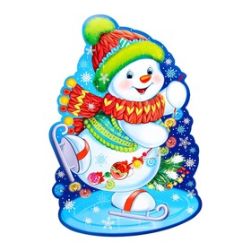 Плакат фигурный "Снеговик" 48х33 см
