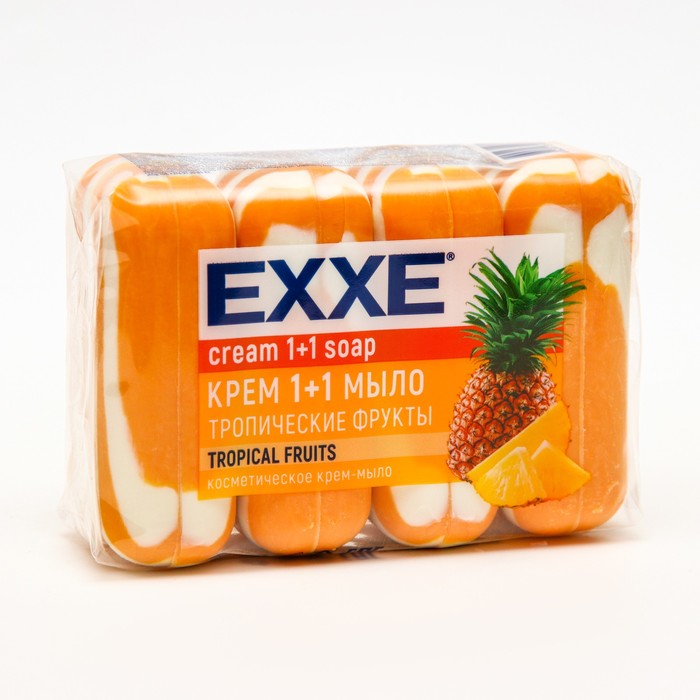 Туалетное мыло косметическое EXXE 1+1 "Тропические фрукты" 4 шт*75 г - Фото 1