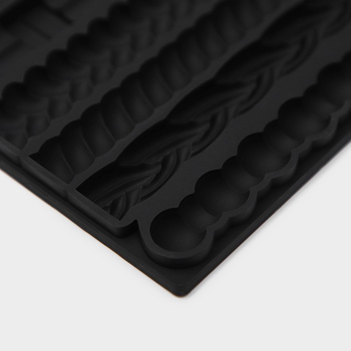 Силиконовый молд Доляна «Узоры», 25,5×12,5×1 см, цвет графит