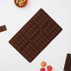 Форма для шоколада Доляна «Плитка», силикон, 27,2×17,6×1 см, 6 ячеек (7,5×7,5 см) , цвет коричневый - Фото 2