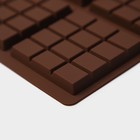 Форма для шоколада Доляна «Плитка», силикон, 27,2×17,6×1 см, 6 ячеек (7,5×7,5 см) , цвет коричневый - Фото 4