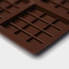 Форма для шоколада Доляна «Плитка», силикон, 27,2×17,6×1 см, 6 ячеек (7,5×7,5 см) , цвет коричневый - Фото 5