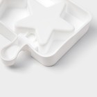 Форма для мороженого Доляна «Звезда», силикон, 28,5×10,5×2 см, 4 ячейки, цвет белый - Фото 4