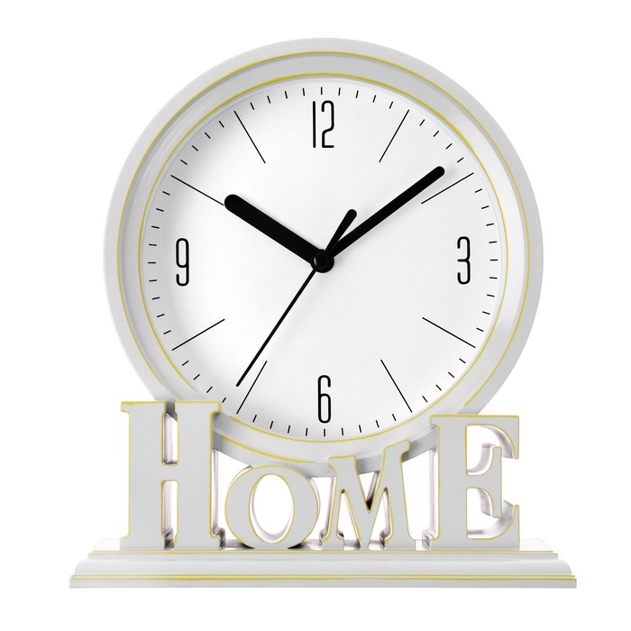 Часы настольные "Home", плавный ход, циферблат d-13 см, 18.9 х 20.8 см, АА - Фото 1