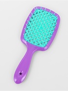 Расчёска массажная, широкая, вентилируемая, 8.5×20.5±1 см, сиреневая, бирюзовая - Фото 2