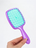 Расчёска массажная, широкая, вентилируемая, 8.5×20.5±1 см, сиреневая, бирюзовая - Фото 4