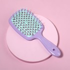 Расчёска массажная, широкая, вентилируемая, 8.5×20.5(±1) см, сиреневая, бирюзовая - Фото 6