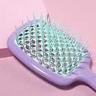 Расчёска массажная, широкая, вентилируемая, 8.5×20.5(±1) см, сиреневая, бирюзовая - Фото 7