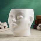 Фигурное кашпо "Голова девушки" белое, 16х14х16см - Фото 3