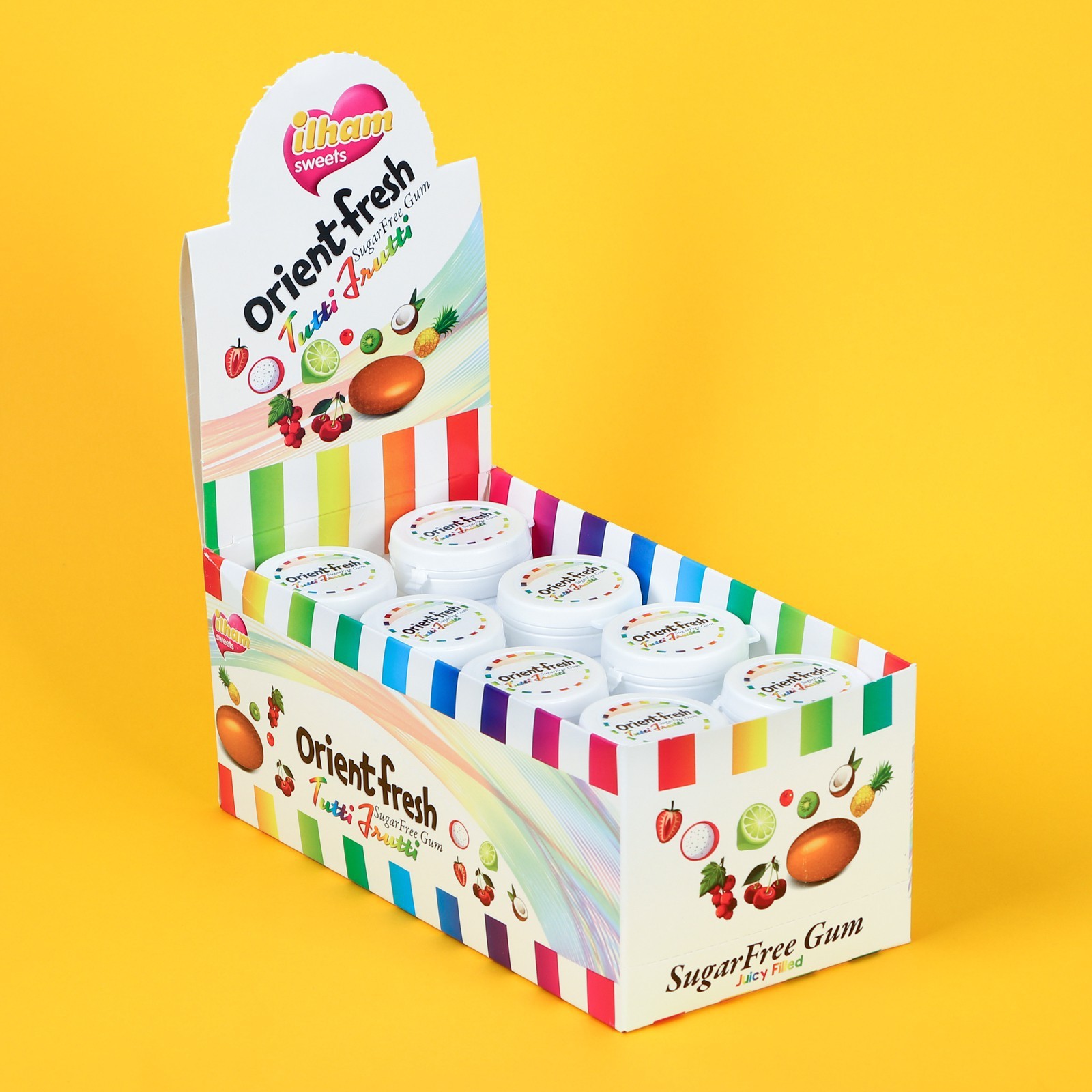 Жевательная резинка без сахара ORIENT FRESH со вкусом тутти-фрутти, 60 ...