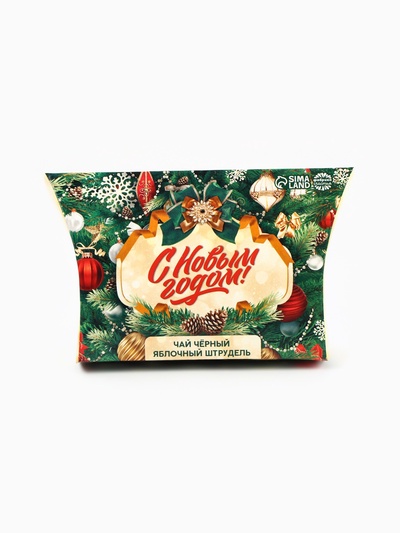 Чай чёрный в коробке «С Новым годом», вкус: яблочный штрудель, 20 г