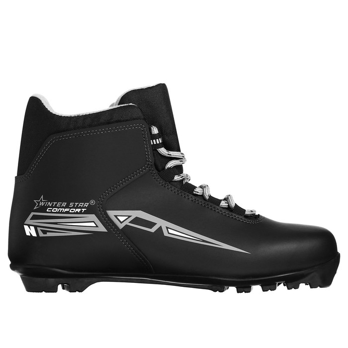Ботинки лыжные Winter Star comfort, NNN, р. 36, цвет чёрный, лого серый