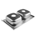 УЦЕНКА Мойка кухонная MIXLINE 530528, накладн. двойная, 0.6 мм, 80×50×18 см, 3 1/2" с сифоном - Фото 3