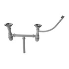 УЦЕНКА Мойка кухонная MIXLINE 530528, накладн. двойная, 0.6 мм, 80×50×18 см, 3 1/2" с сифоном - Фото 4