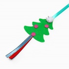 Дразнилка-удочка для кошек «Ёлочка», на деревянной палочке, зелёная - Фото 4