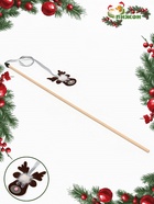 Дразнилка-удочка для кошек «Олень» на деревянной палочке, коричневая - Фото 1