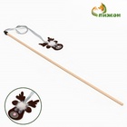 Дразнилка-удочка для кошек «Олень» на деревянной палочке, коричневая - Фото 2