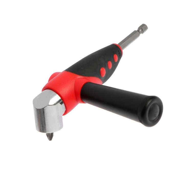 Адаптер угловой для дрели ТУНДРА, с набором бит 4 шт. - Фото 1